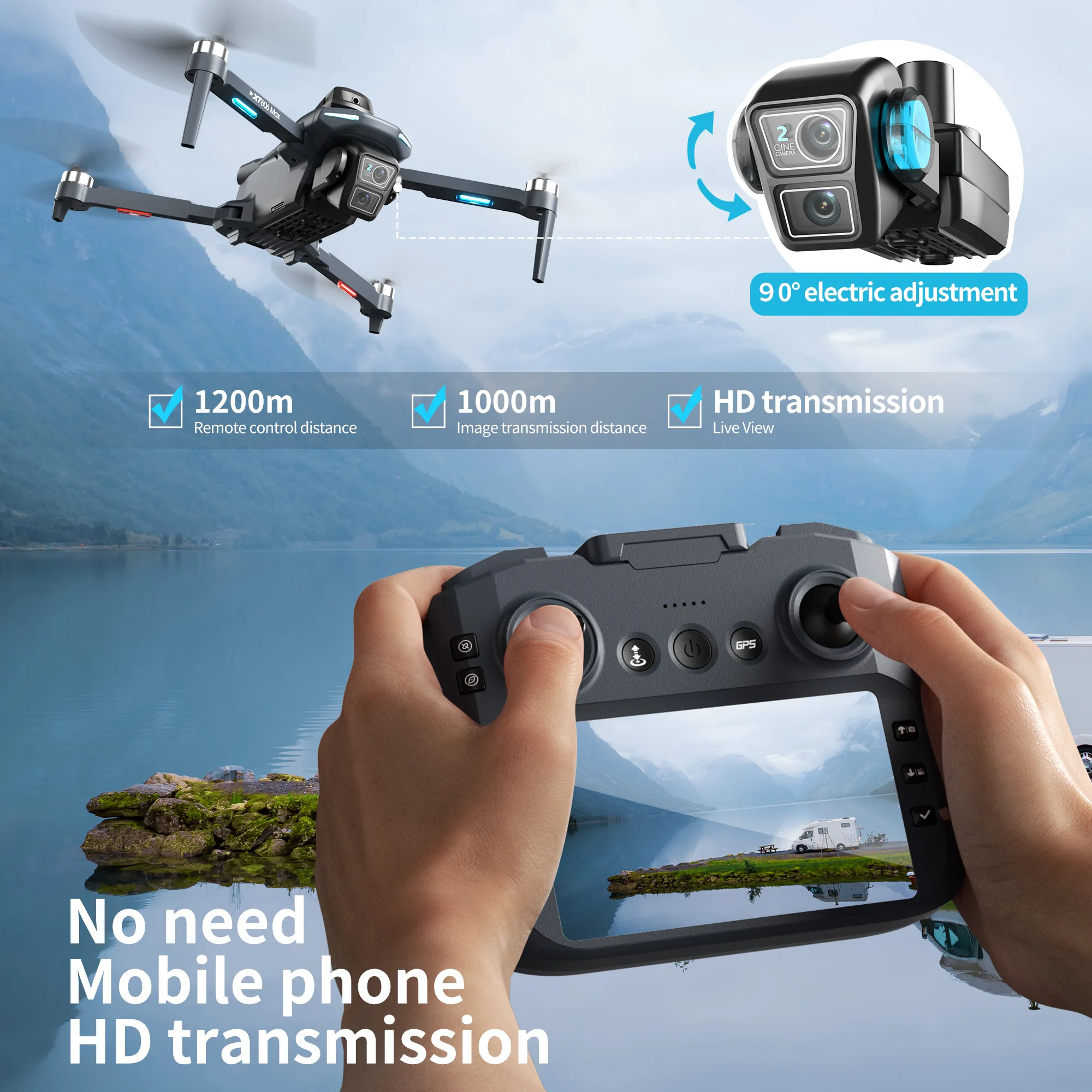 Drone GPS Original XT606 MAX H - Drone Multispectral avis et prix
