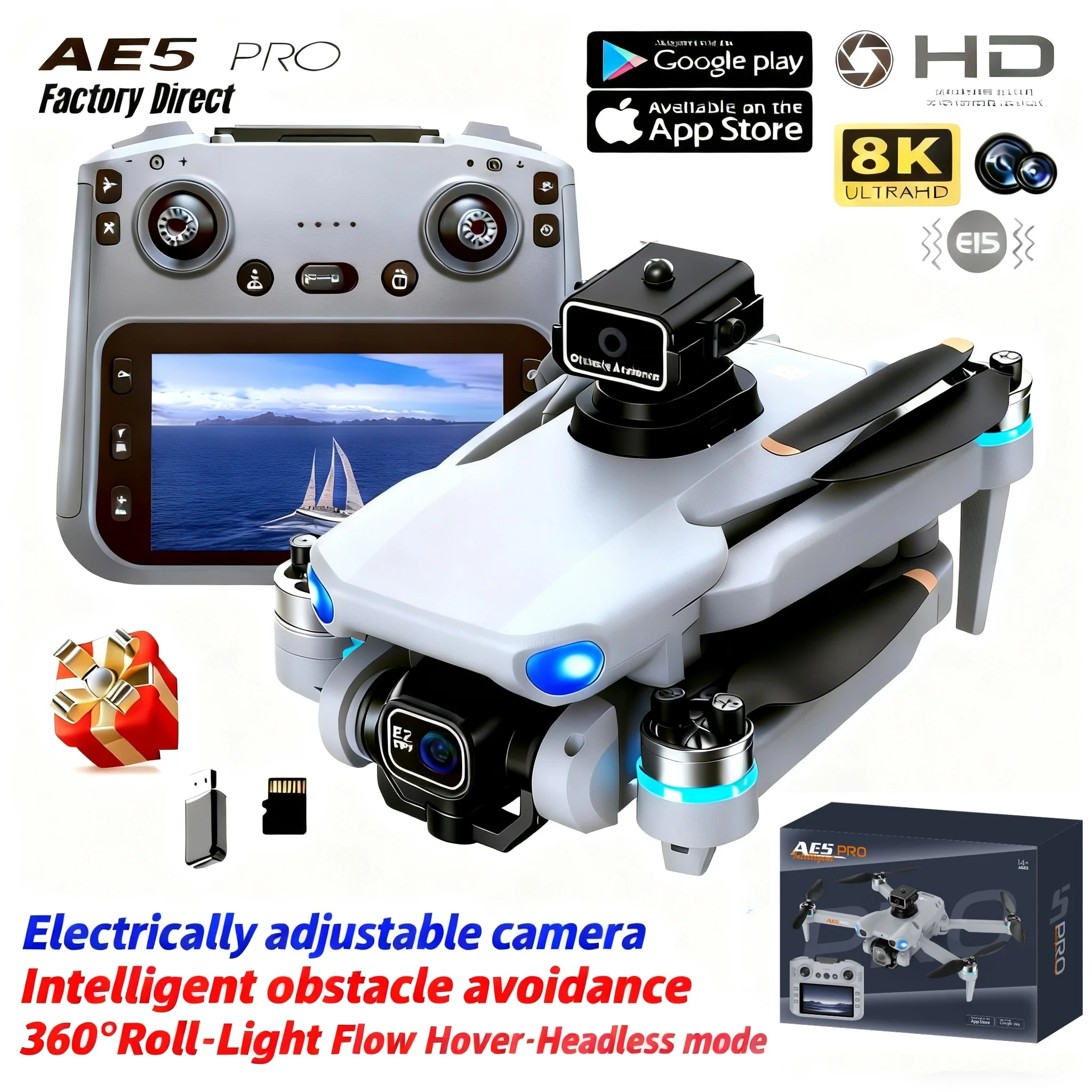 Drone AE5 Pro 8K HD avec écran - Drone Video Production avis et prix